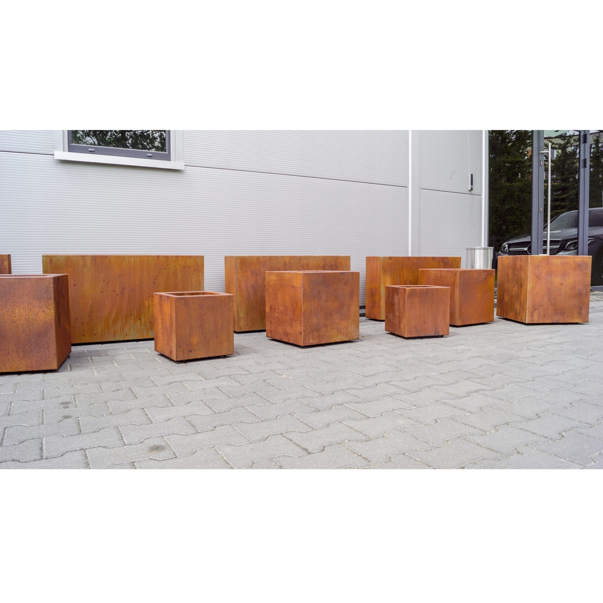Blomkruka metall Corten 90x20x50 cm
