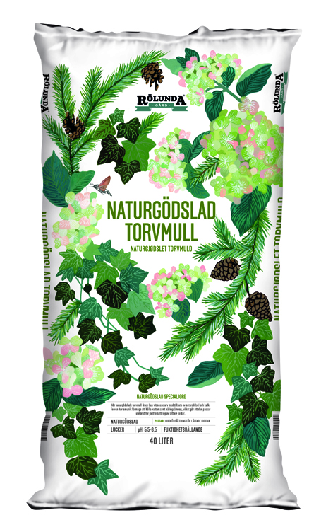 Rölunda Naturgödslad Torvmull 40 L Rölunda Naturgödslad Torvmull 40 L - produktförpackning