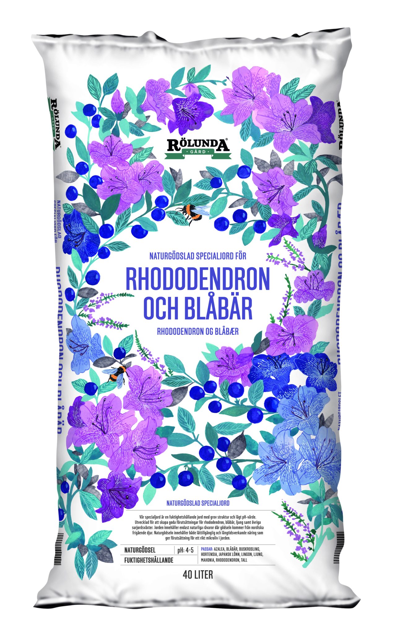 Rölunda Rhododendron och blåbär 40 L Rölunda Rhododendron och blåbär 40 L - produktförpackning