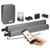 BEUS Connect med två grindmotorer, styrenhet, fotoceller, fjärrkontroller och Wi-Fi-modul