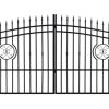 Dubbelgrind Mariefred 350 x 140-160 cm - produktbild, svart RAL 9005