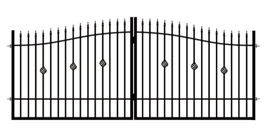 Dubbelgrind Sigtuna 350 x 130-150 cm Dubbelgrind Sigtuna 350 x 130-150 cm - produktbild, svart RAL 9005