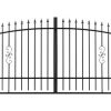 Dubbelgrind Vadstena 350 x 130-150 cm - produktbild, svart RAL 9005